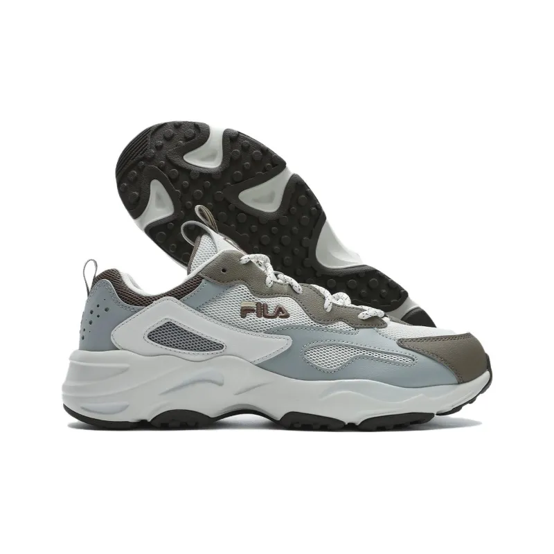 FILA Tracer Abrasion Resistant, Breathable, Lightweight Low Top Casual Shoes Men's Gray White-5