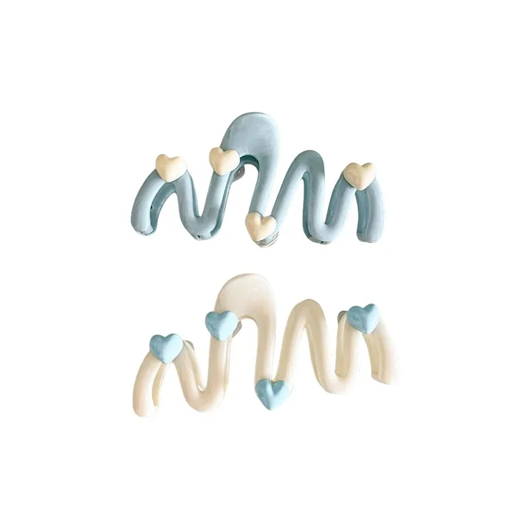 Water Jade Acrylic Hair Clips Women's-5