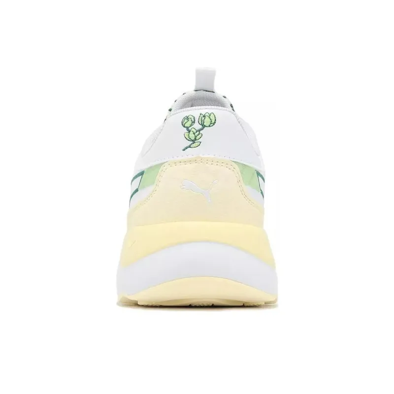 PUMA Runtamed Slip-Resistant Low-Top Casual Shoes Women's White Green-3