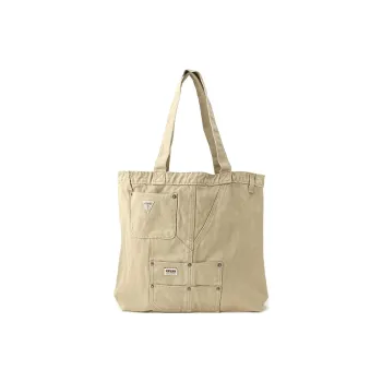 GUESS Cotton Tote Bag Shopping Bag Shoulder Bag Handbag Medium Size Women's Beige