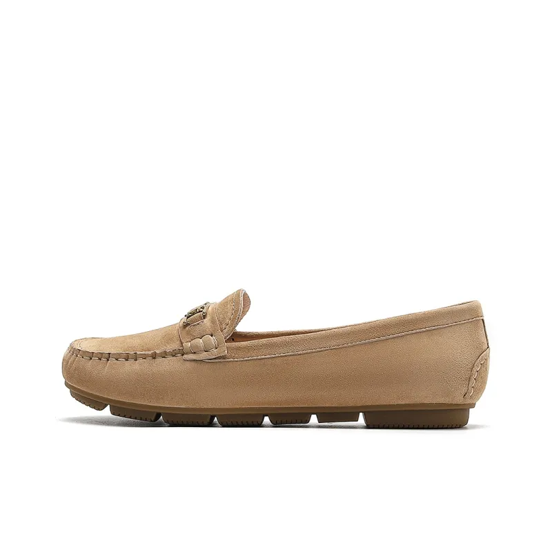 HARSON Gommino Loafers Women's Apricot Yellow/Nude Pink-0