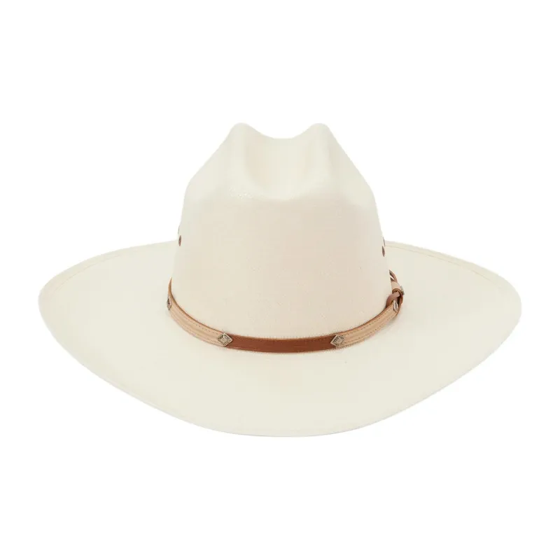 STETSON Straw Leather Sun Protection Hats Unisex Ecru-1