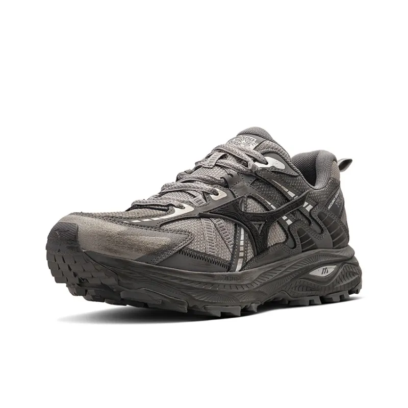 Mizuno Racer Trail Anti Slip And Wear Resistant Breathable Low Top Running Shoes Unisex Gray Black-1