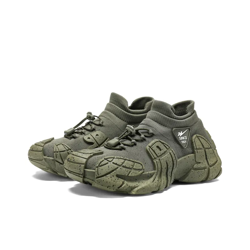 Binary Low Top Chunky Sneakers Men's Green-3