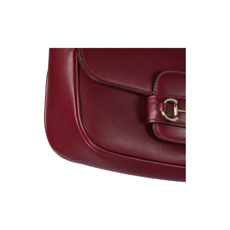 GUCCI Horsebit 1955 Leather Shoulder Bag, Crossbody Bag, Handbag Trumpets Women's Burgundy-5