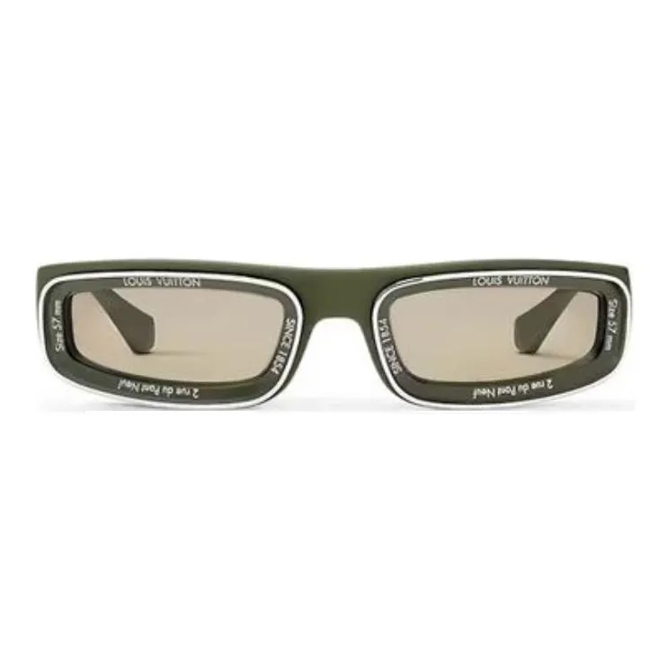 LOUIS VUITTON Nylon Rubber Rectangular Sunglasses Men's Multicolor-5