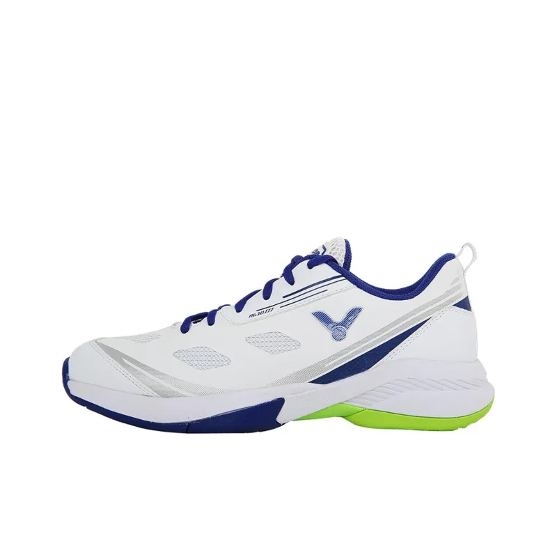VICTOR Durable Breathable Low Top Badminton Shoes Unisex White Blue-0