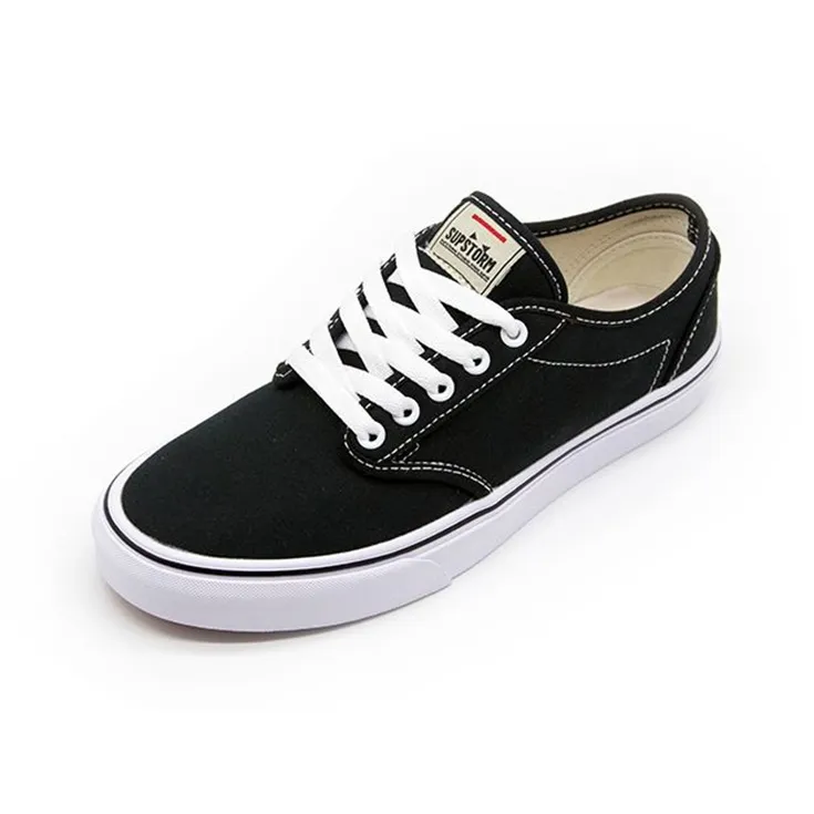 SUPSTORM Canvas Shoes Unisex Low Top Black-1