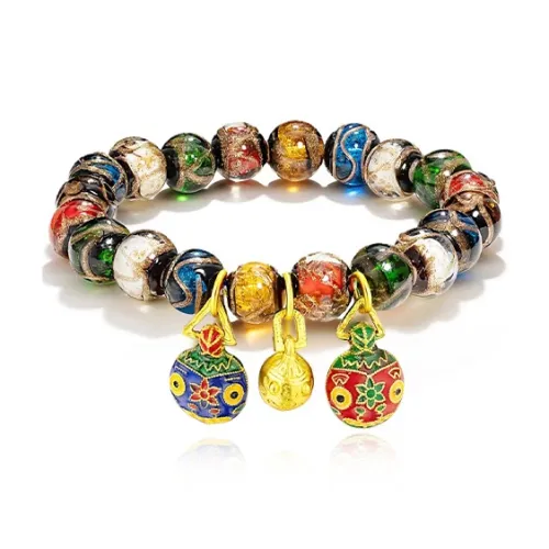 YUOFFICIAL Colored Glaze Jade Bracelets Unisex