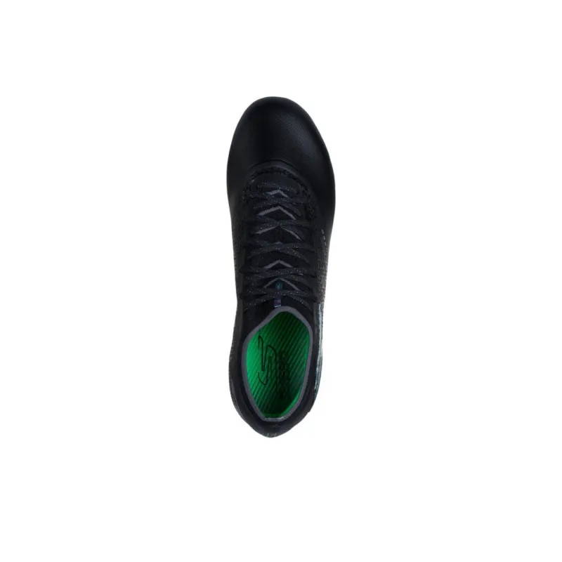 Skechers FG Rubber Long Studs Anti Slip Wear Resistant Soccer Shoes Unisex Black Silver-3