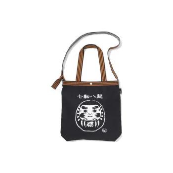 ROOTOTE Cotton One Shoulder Handbag Women's Buddhist Doctrine Black