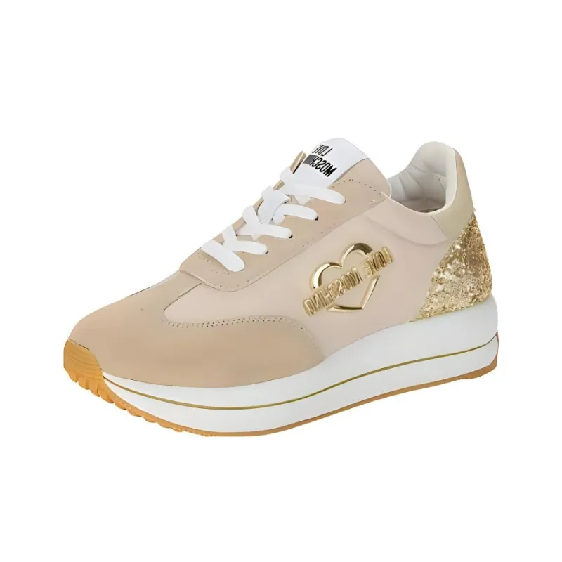 LOVE MOSCHINO Abrasion Resistant Low Top Casual Shoes Women's Brown Gold-2