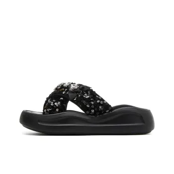 JOSINY Sequins Quick Dry Slide Slippers Women's Black