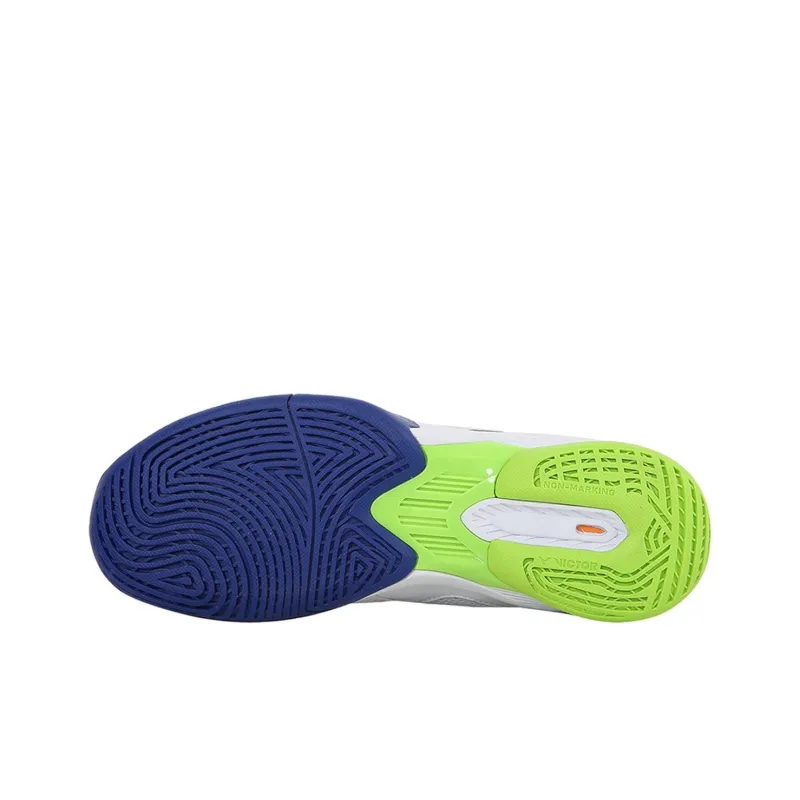 VICTOR Durable Breathable Low Top Badminton Shoes Unisex White Blue-3