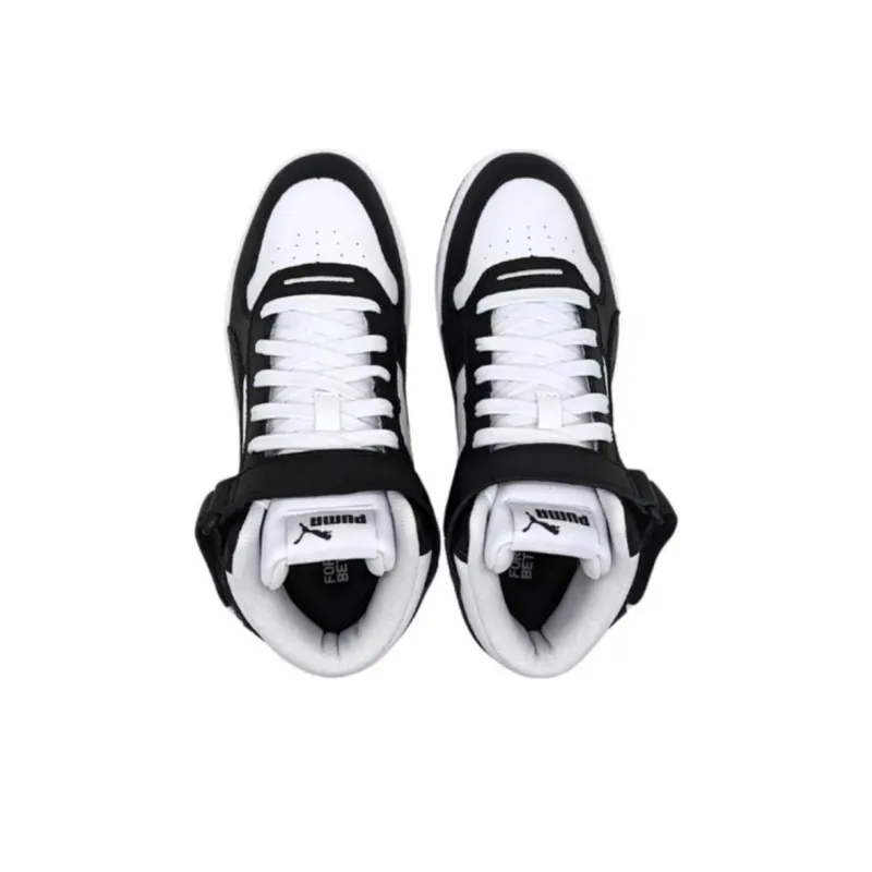 PUMA Carina Street Wear-Resistant Mid-Top Skateboard Shoes Women's Black White-3