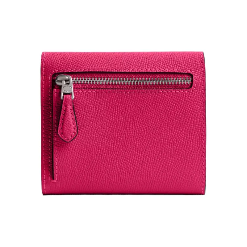 COACH Wyn Cross Grain Leather Wallet Trumpets Women's Dragon Fruit-1