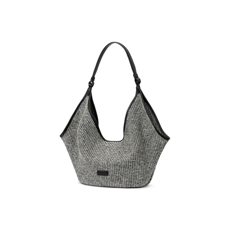 ROBERTA DI CAMERINO Fabric Beach Bag, Woven Handbag, Shoulder Bag Women's Brown/Black-9
