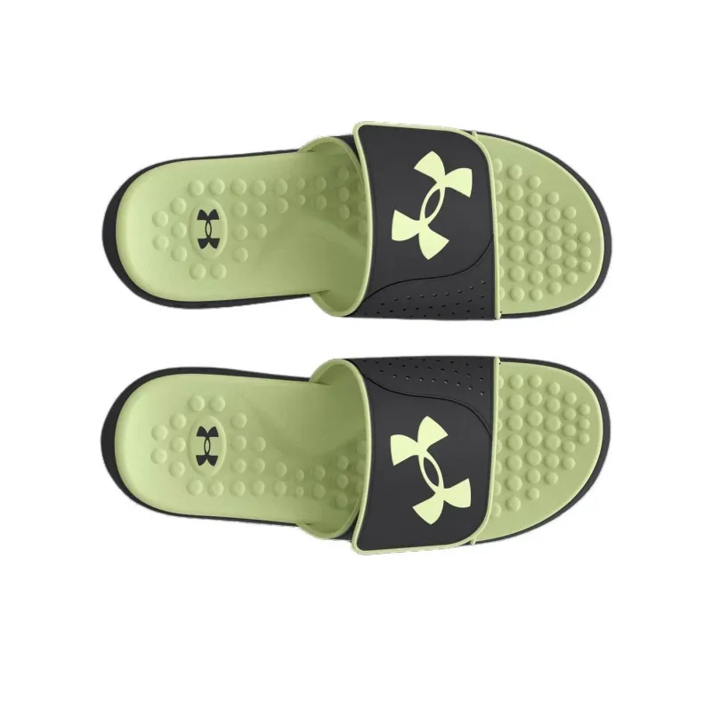 Under Armour Ignite Slip Resistant Slide Slippers Men's Gray Green-4