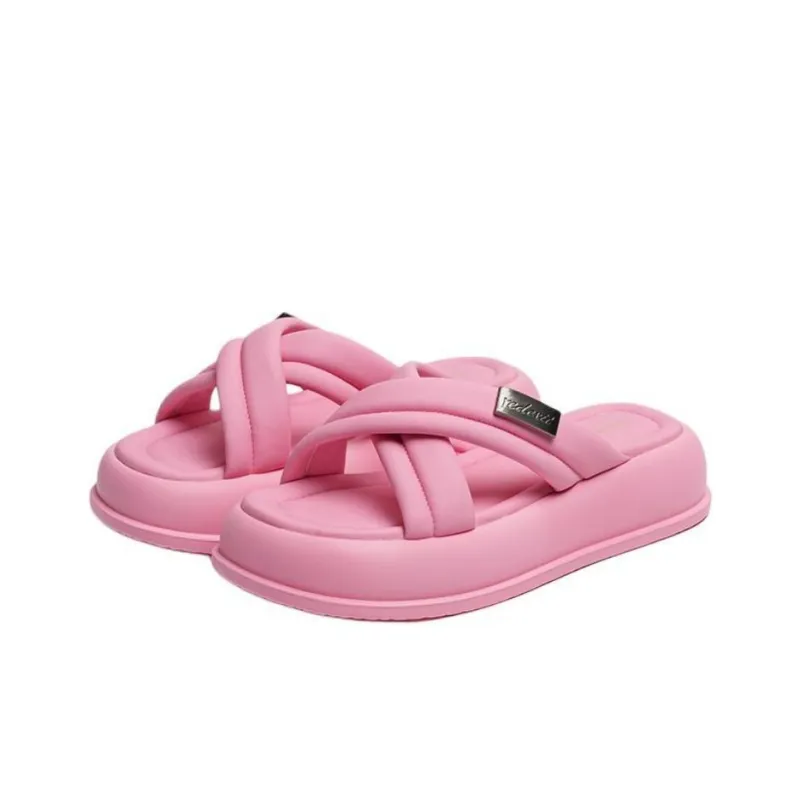 RED DRAGONFLY PU Polyurethane Slip Resistant Abrasion Resistant Slide Slippers Women's-9