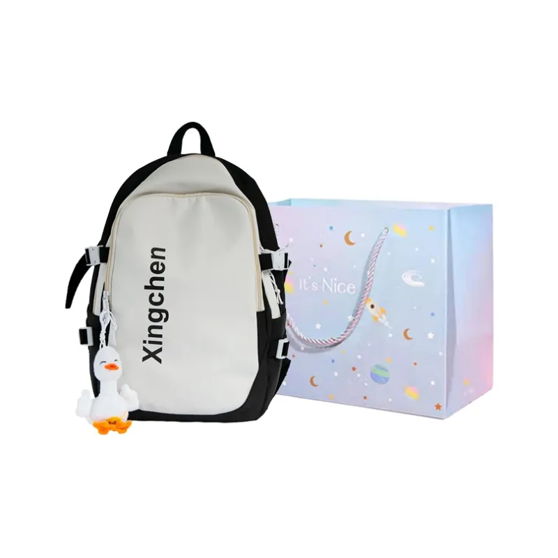 GOX Nylon Backpack Regular Unisex Peacock Blue & Orange White/Orange & Blue White/Light Blue & Pink White/Black-7