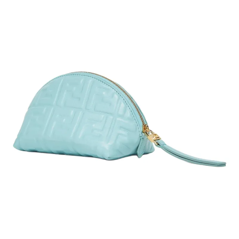FENDI Baguette Leather Clutch Small Size Women's Light Blue-1