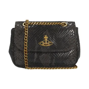 Vivienne Westwood Leather Crossbody One Shoulder Wallet Small Size Women's Black