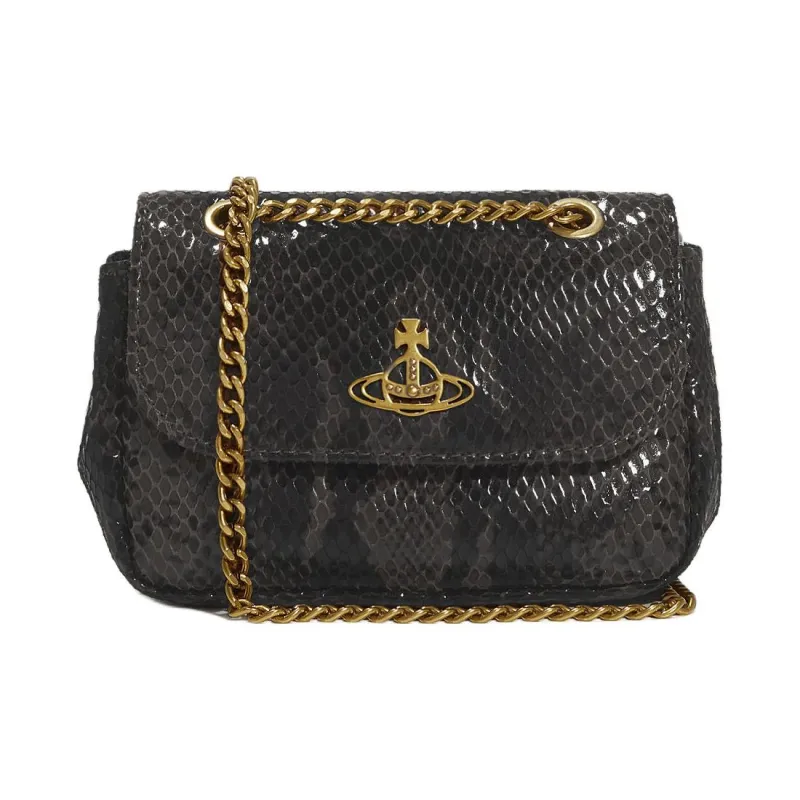 Vivienne Westwood Leather Crossbody One Shoulder Wallet Small Size Women's Black-0