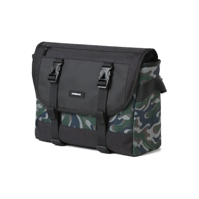 COMBACK Polyamide Messenger Bag, Crossbody Bag, Cycling Bag Medium Size Unisex Black-1