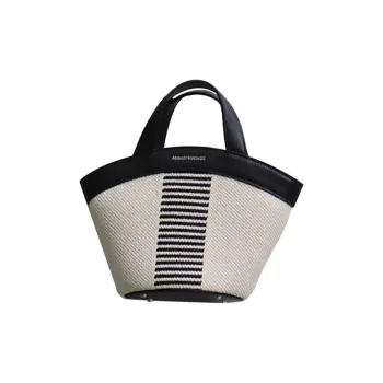 Abbott-VINTAGE Cow Leather Shoulder Bag Small Size Women's Zebra White/Yellow Linen