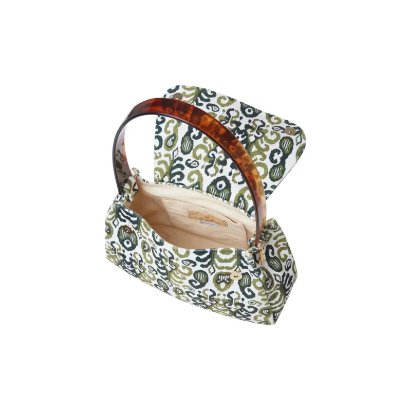 La Milanesa Velvet Handbag Medium Size Women's Green-1