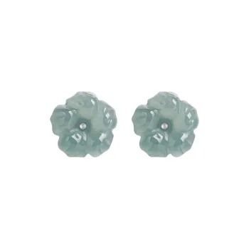 MAMADESHOUHU Ice Glutinous Jadeite Stud Earrings Women's