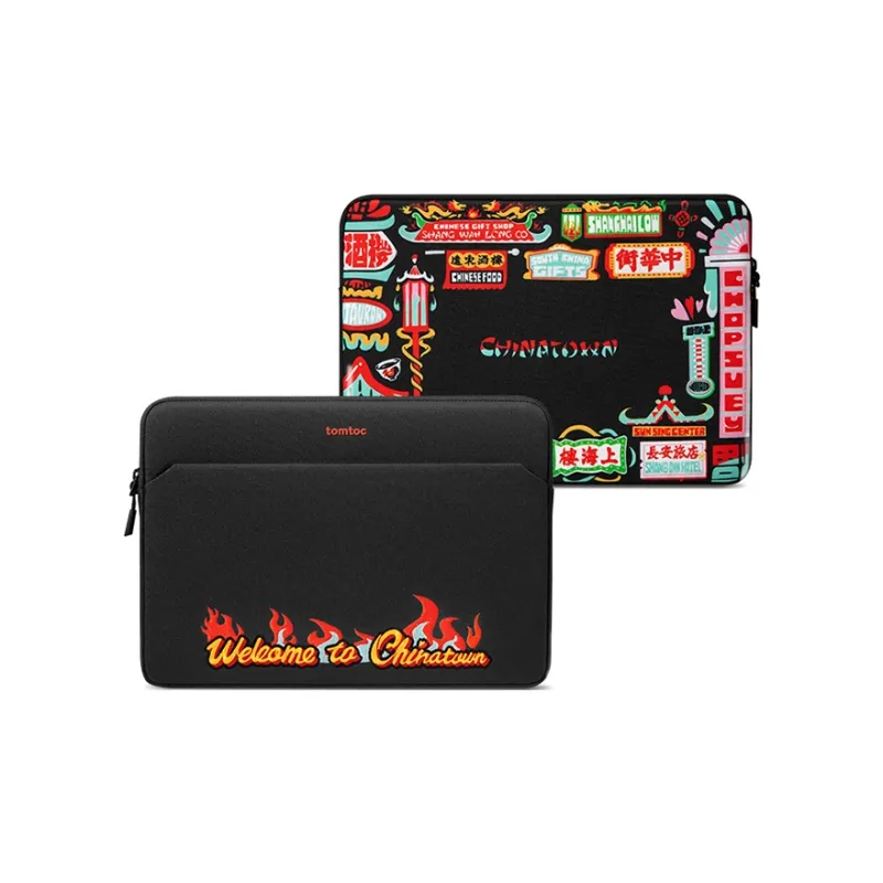 Tomtoc Polyester Laptop Bag With Protective Cover For Apple MacBook Pro/Air Regular Unisex Shadow Black-1