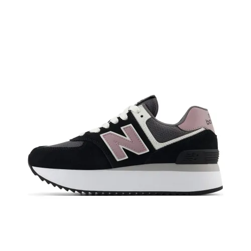New Balance NB 574+ Anti Slip Wear Resistant Low Top Casual Running Shoes Women's Black