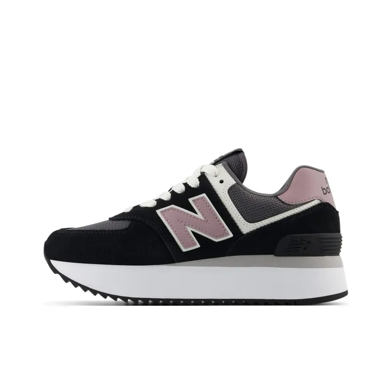 New Balance NB 574+ Anti Slip Wear Resistant Low Top Casual Running Shoes Women's Black-0