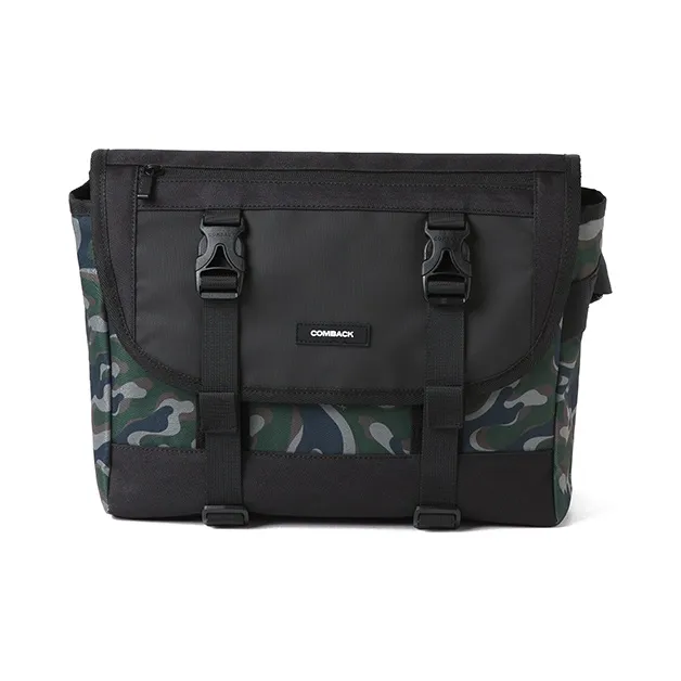 COMBACK Polyamide Messenger Bag, Crossbody Bag, Cycling Bag Medium Size Unisex Black-0