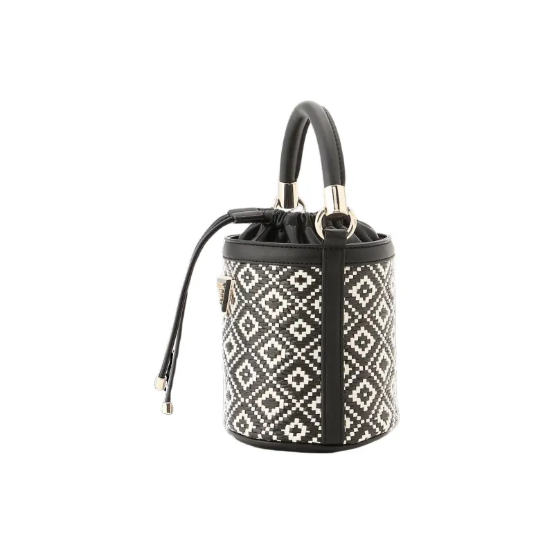 GUESS Polyurethane Bucket Bag Portable Crossbody Bag Shoulder Bag Women's Black-2
