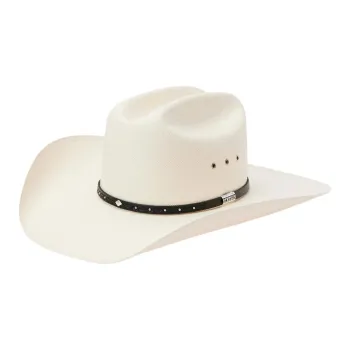 STETSON Leather Straw Genuine Leather Straw Sun Protection Hats Unisex Beige
