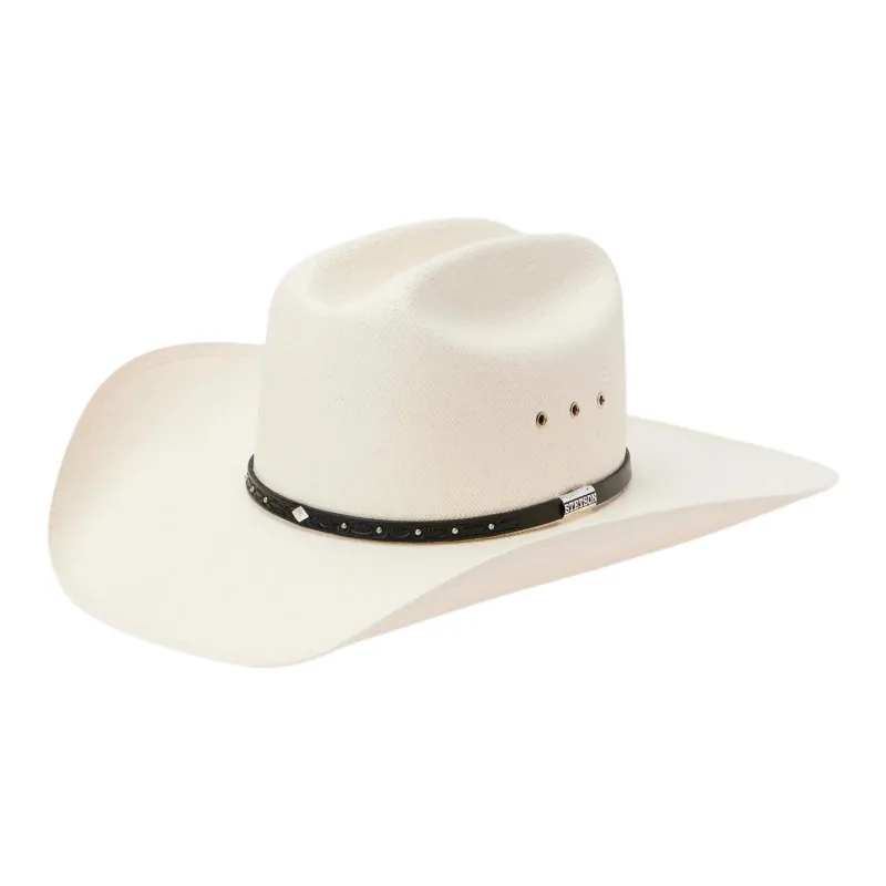 STETSON Leather Straw Genuine Leather Straw Sun Protection Hats Unisex Beige-0