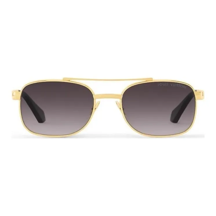 LOUIS VUITTON Rectangular Sunglasses Men's Gold-1