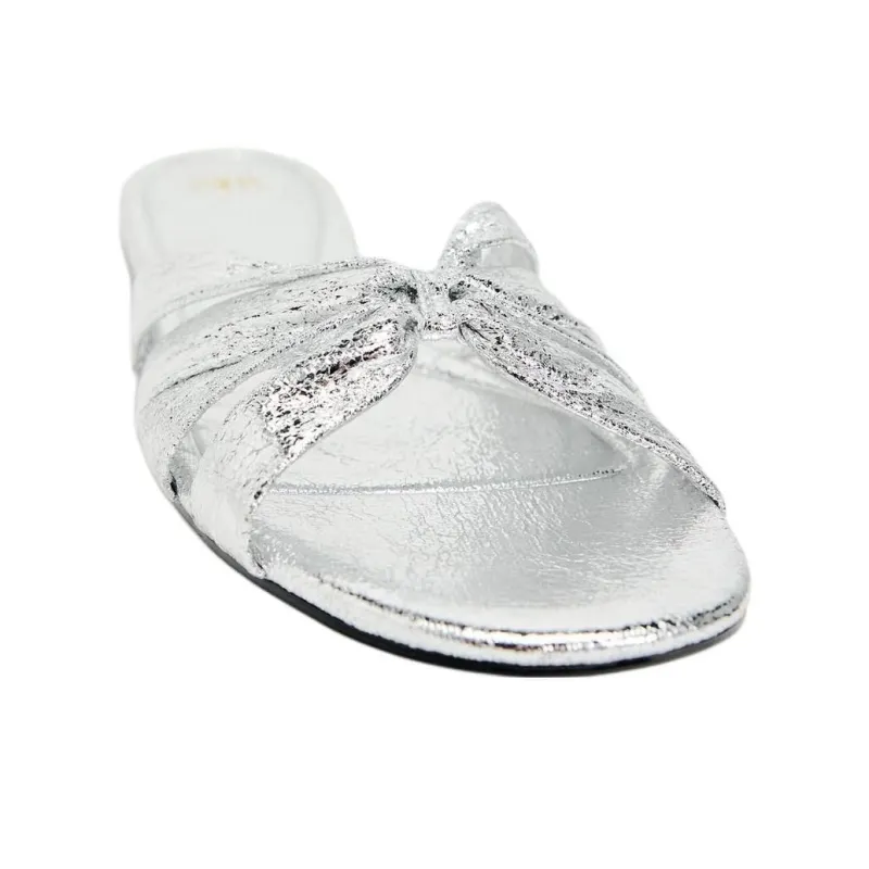 ZARA Slide Slippers Women's Silver-2