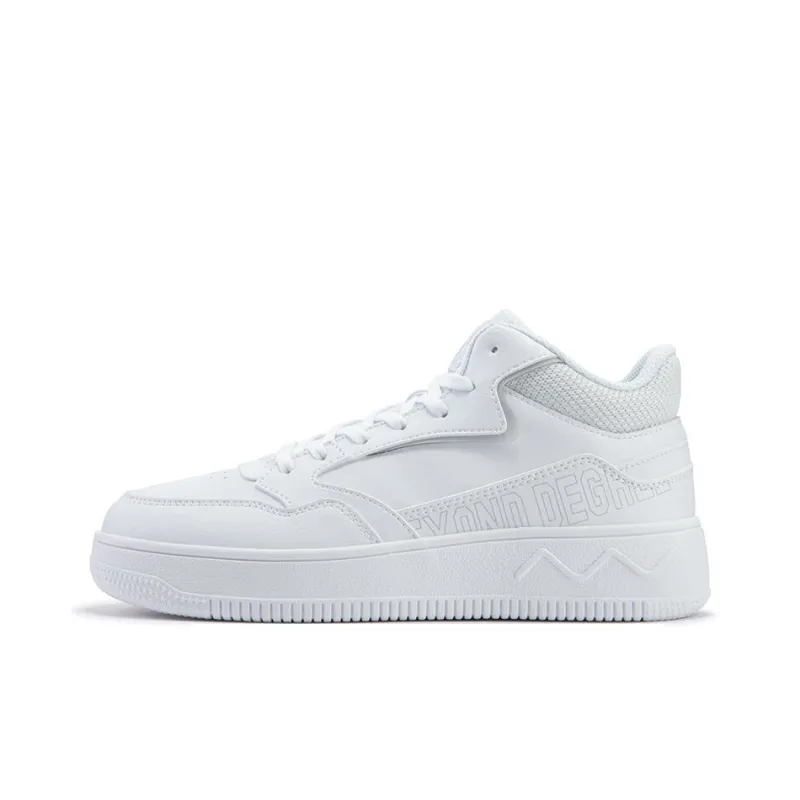 361° Coverage Abrasion Resistant High Top Skateboard Shoes Women's White Gray-0
