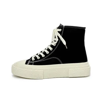 SLNU 3 Anti Slip And Wear Resistant Height Increasing High Top Canvas Shoes Unisex Black