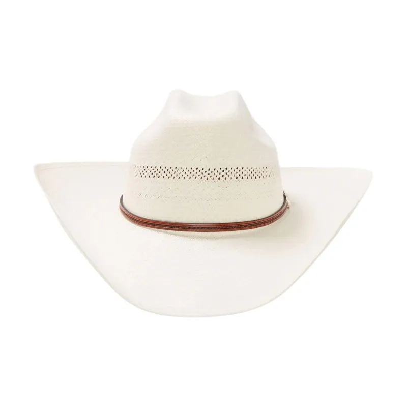 STETSON Leather Straw Denim Sun Protection Hats Unisex Beige-3