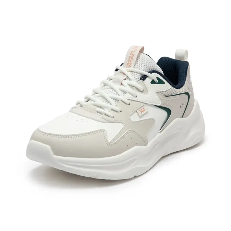 361° Ode 2 Cushioning Wear-Resistant Low-Top Casual Shoes Men's White Beige-1