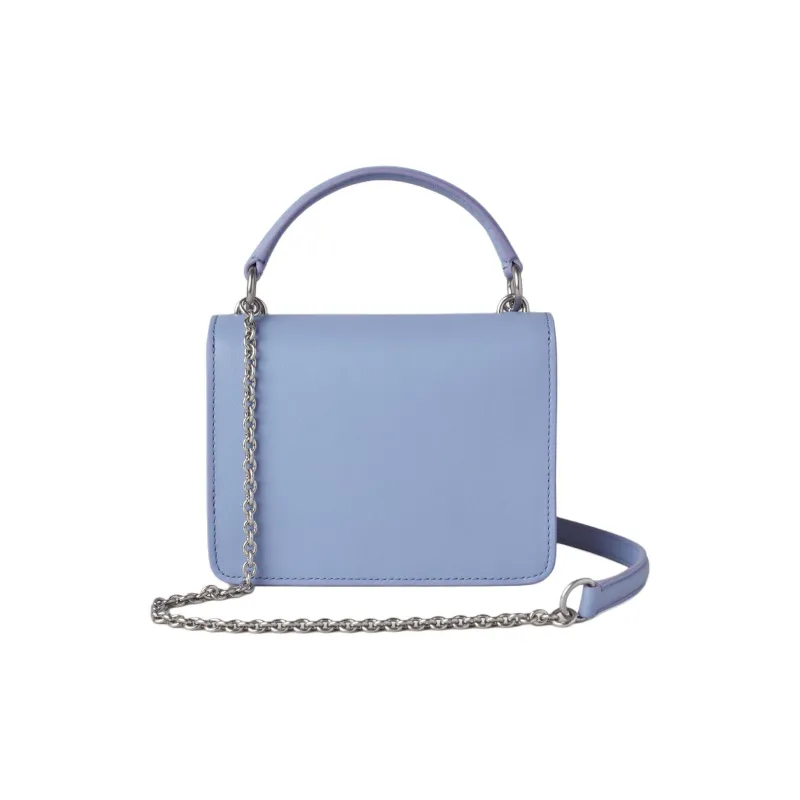 Mulberry Grain Cow Leather Shoulder Bag, Crossbody Bag, Handbag Small Size Women's Light Lilac Purple-2