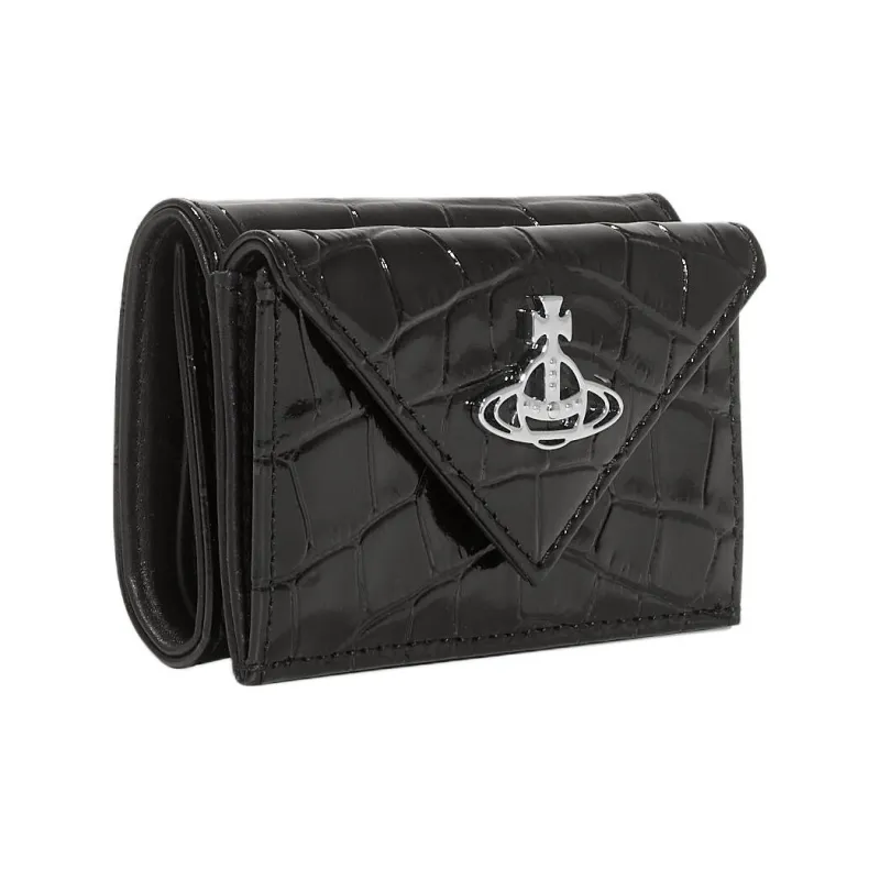 Vivienne Westwood Crocodile Embossed Leather Wallet Women's Black-1
