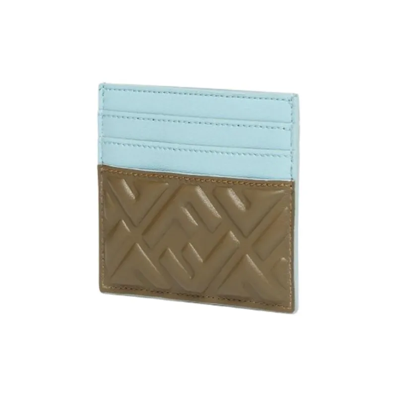 FENDI Leather Card Holder Unisex Green-1