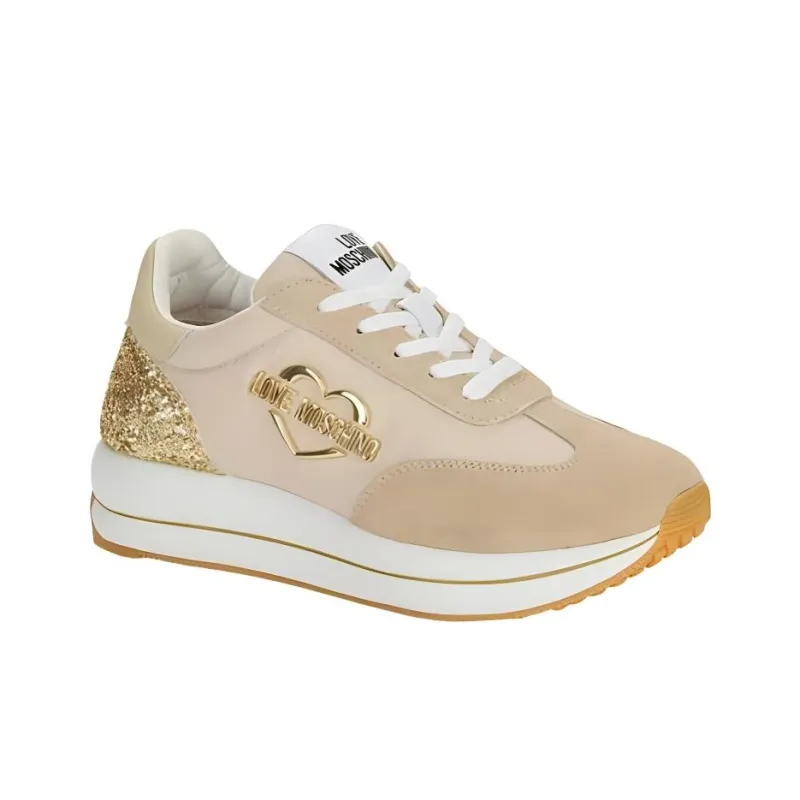 LOVE MOSCHINO Abrasion Resistant Low Top Casual Shoes Women's Brown Gold-3