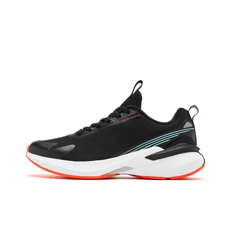 QIAODAN Cushioning Breathable Low Top Running Shoes Men's Black Orange-0