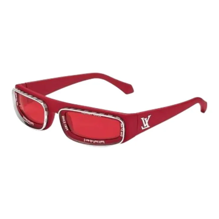 LOUIS VUITTON Nylon Rubber Rectangular Sunglasses Men's Multicolor-7